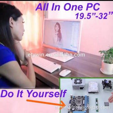 Parts in one pc DIY all in one pc case for desktop computer with 19.5"LED monitor OEM AIO pc case for desktop pc